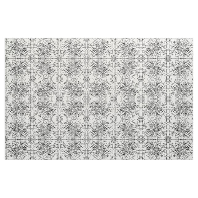 Teste padrão do tecido da emergência em preto e (Fat Quarter)