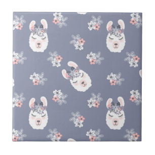 Teste padrão dos lamas & de flores