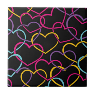 Teste padrão dos namorados com corações da cor