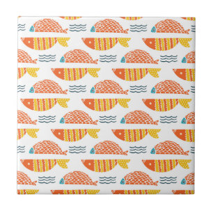 Teste padrão dos peixes da natação da arte popu