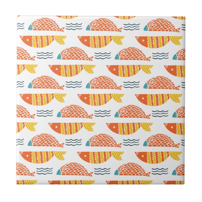 Teste padrão dos peixes da natação da arte popular (Frente)