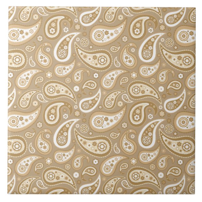 Teste padrão dourado retro de Paisley (Frente)