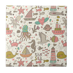 Teste padrão engraçado do verão com navios