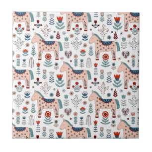 Teste padrão escandinavo da arte popular do cavalo