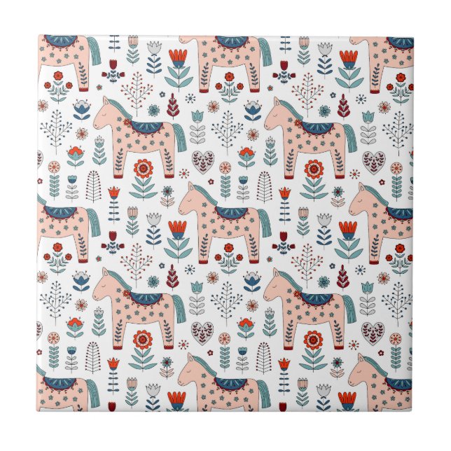 Teste padrão escandinavo da arte popular do cavalo (Frente)