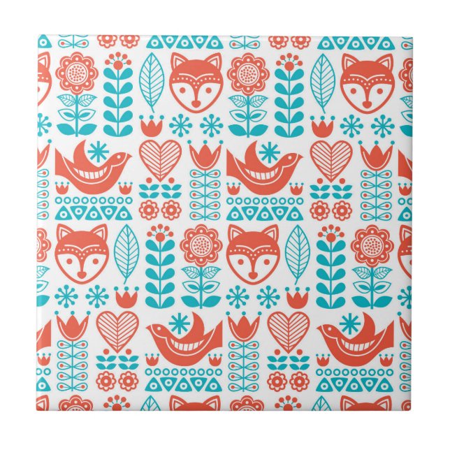 Teste padrão finlandês da arte popular do Fox & do (Frente)