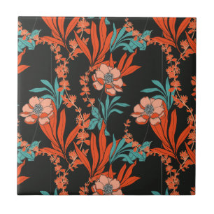 Teste padrão floral abstrato da laranja