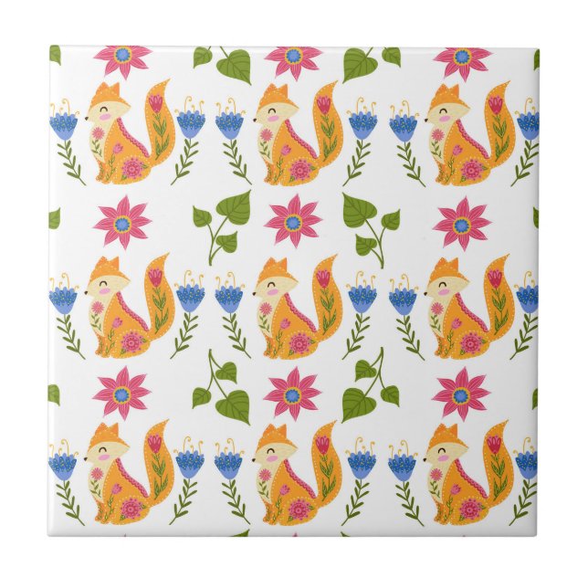 Teste padrão floral Foxy Pastel bonito (Frente)