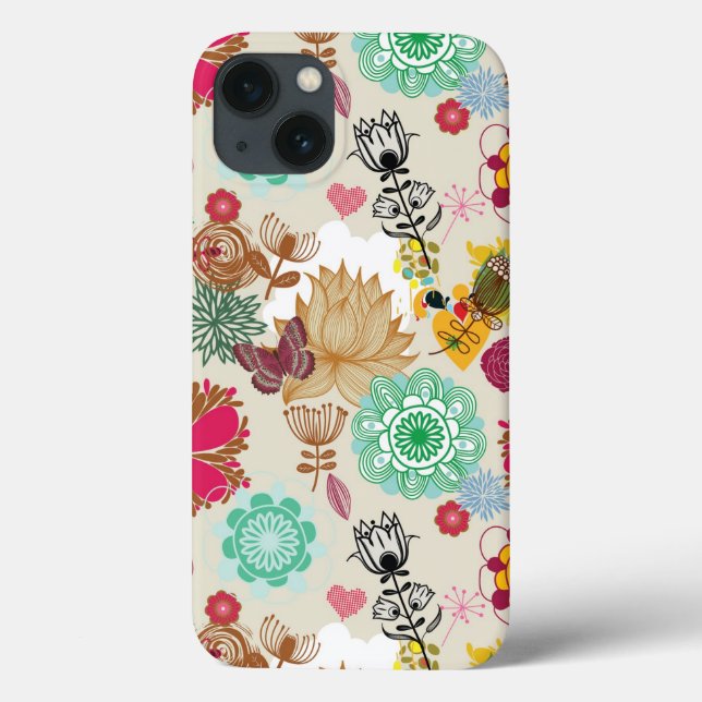 Teste padrão floral no estilo retro (Verso)