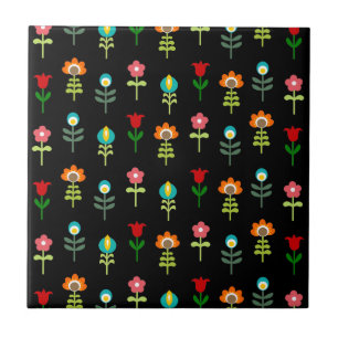 Teste padrão floral popular retro