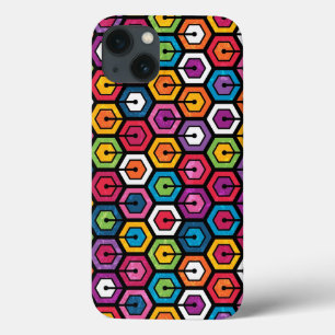 Teste padrão geométrico colorido com hexágonos