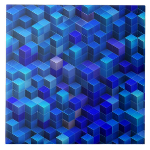 Teste padrão geométrico do abstrato azul dos cub
