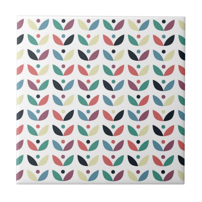 Teste padrão geométrico floral da arte popular (Frente)