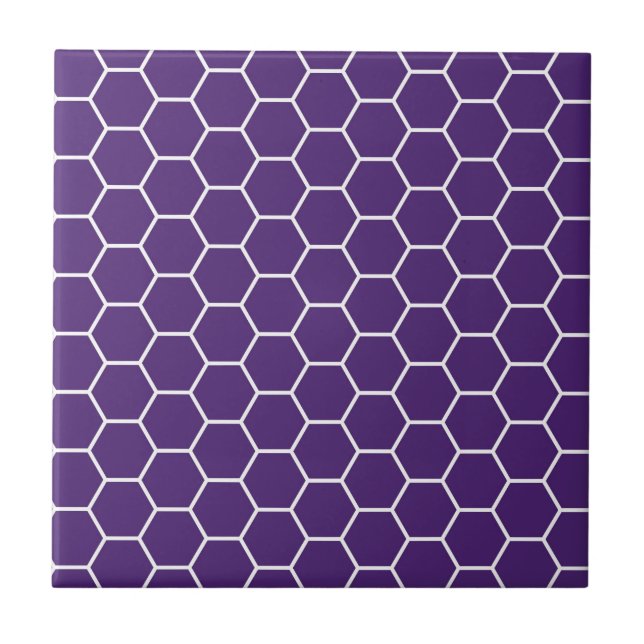 Teste padrão geométrico roxo brilhante do hexágono (Frente)