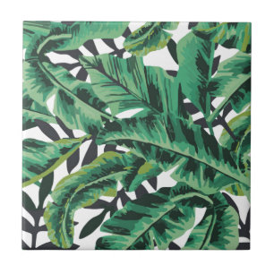 Teste padrão Glam tropical da folha da banana