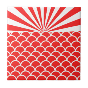 Teste padrão inspirado japonês vermelho de Sun d