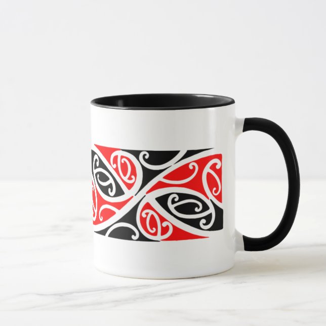 Teste padrão maori 1 de Kowhaiwhai - caneca (Direita)