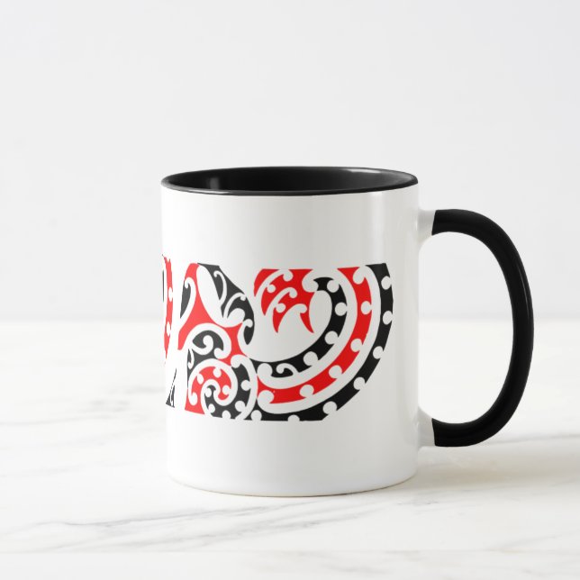 Teste padrão maori 4 de Kowhaiwhai - caneca (Direita)