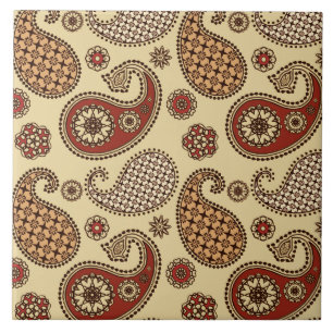 Teste padrão, marrom, tan e bege de Paisley