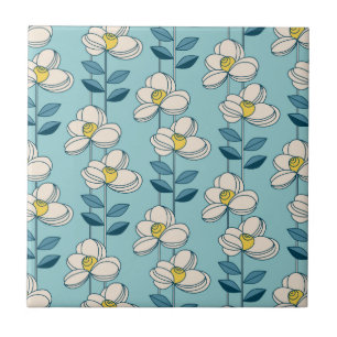 Teste padrão moderno da folha floral do meio