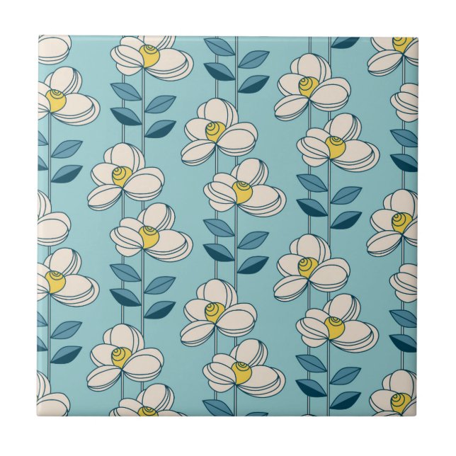 Teste padrão moderno da folha floral do meio (Frente)