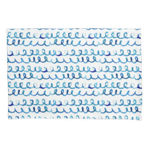 Teste padrão ondulado da aguarela azul pintado m