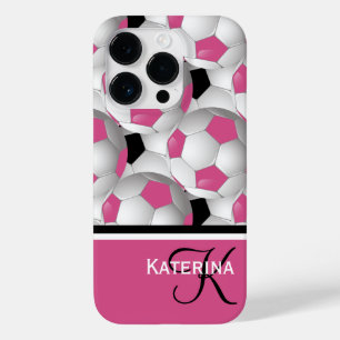 Teste padrão preto cor-de-rosa da bola de futebol