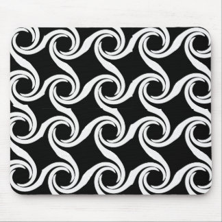 Teste padrão preto e branco Mousepad do redemoinho