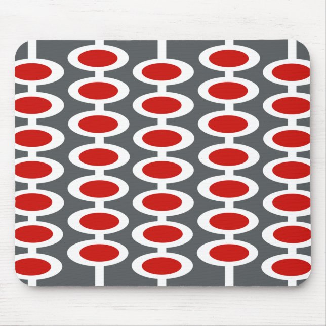 Teste padrão retro da esfera - mousepad do cinza, (Frente)