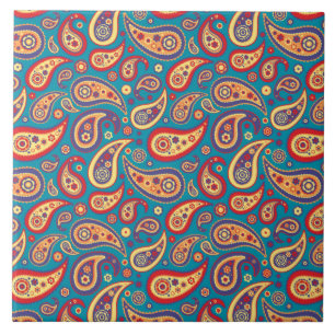 Teste padrão retro de Paisley do arco-íris