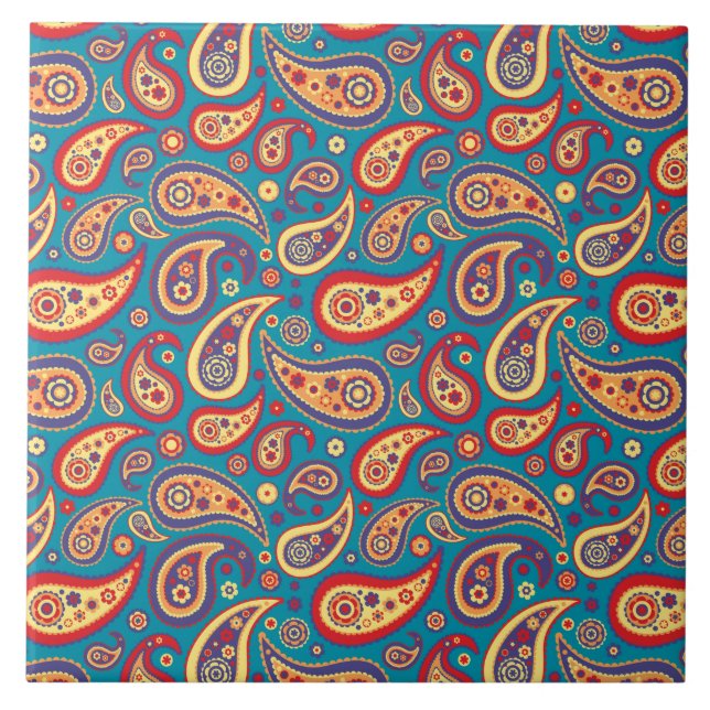 Teste padrão retro de Paisley do arco-íris (Frente)