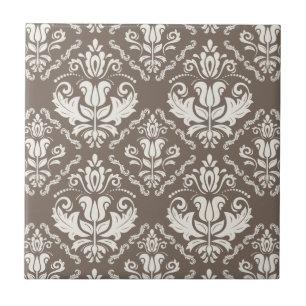 Teste padrão retro elegante de Brown de brocado d