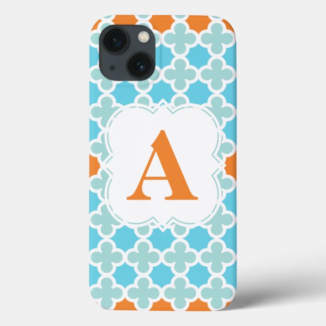 Teste padrão retro personalizado de Quatrefoil do (Verso)