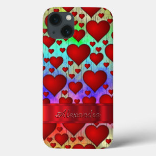 Teste padrão romântico personalizado do coraçã