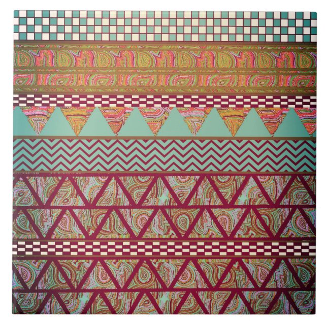 Teste padrão tribal ambarino das listras de Boho (Frente)