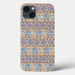 Teste padrão tribal do elefante étnico azul