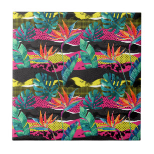 Teste padrão tropical abstrato da textura do néo