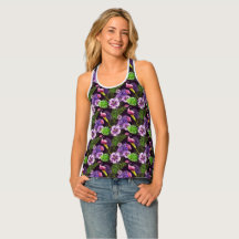 Teste padrão tropical roxo preto da aguarela da