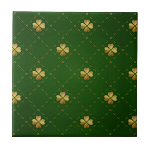 Teste padrão verde dourado do trevo