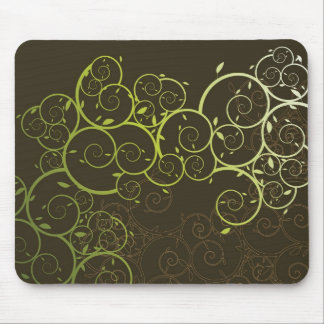 Teste padrão verde espiral decorativo Mousepad das