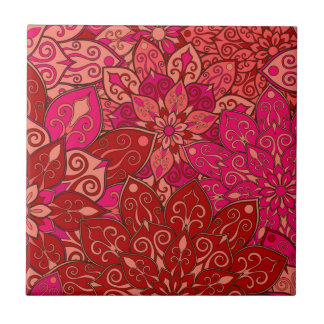 Teste padrão vermelho e cor-de-rosa da mandala