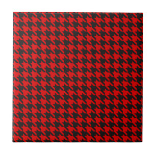 Teste padrão vermelho e preto de Houndstooth