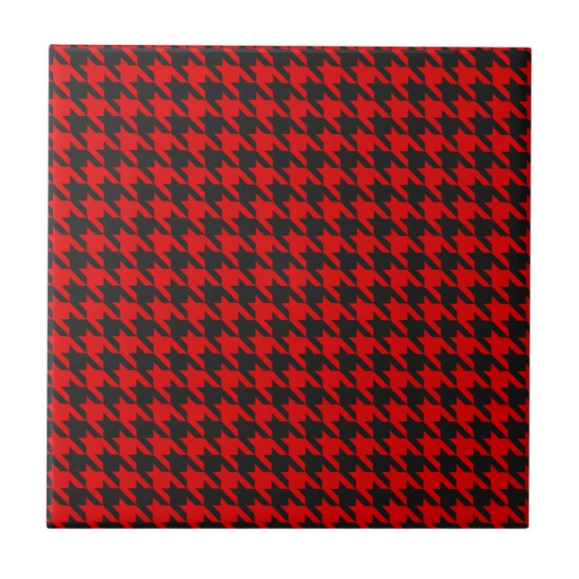 Teste padrão vermelho e preto de Houndstooth (Frente)