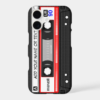 Teste padrão vermelho retro engraçado da cassete