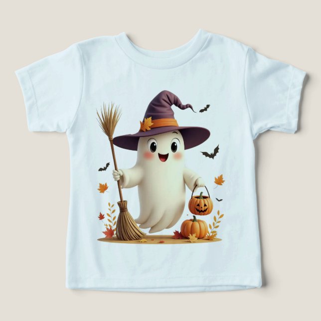 Testemunha Bonita Fantasma Halloween Toddler T-Shi (Design frontal)