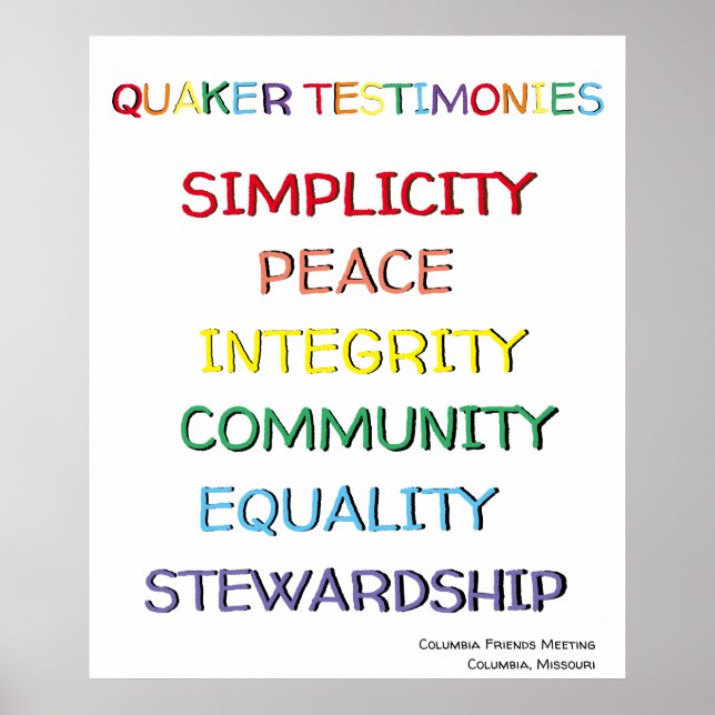 Testemunhos do Quaker Personalizados para Poster (Frente)
