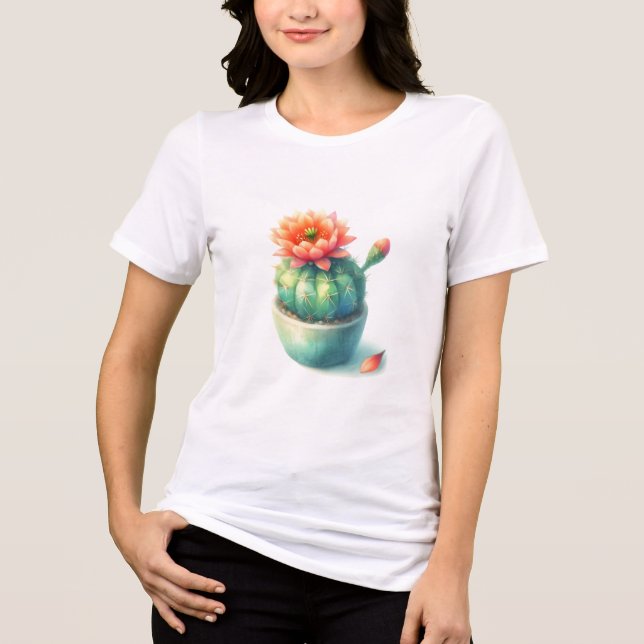Teto de Arte Cactus Blooming - Suculente Floral Vi (Frente)