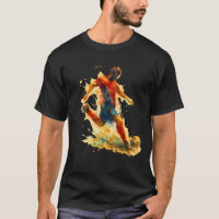 Teto De Futebol De Aquarela - Camisa De Arte De Fu