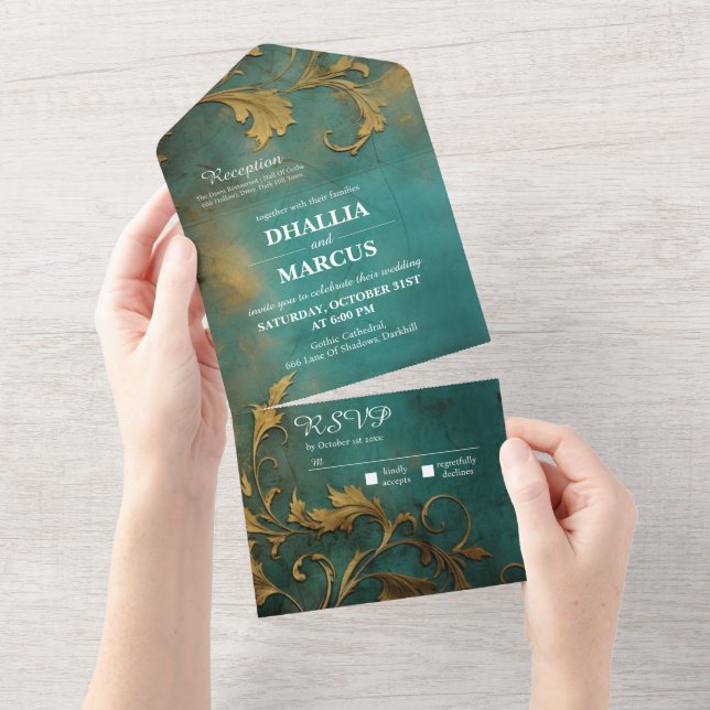 Teto Floral gótico E Dourado (Aba destacável)