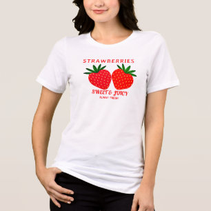Teto Gráfico De Morangos Retro, Camisa De Berry Do